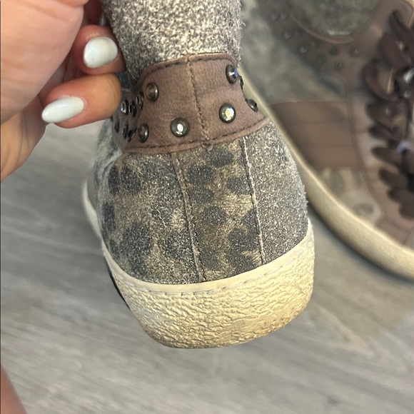 D.A.T.E Premium Sneakers Brand Brown High-Top Women's Sneakers - Picture 3 of 9